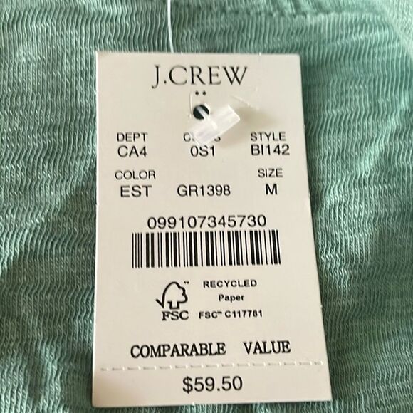 J Crew Factory NWT Knit Tie Waist Mini Dress Size Medium in Frosty Mineral - Picture 6 of 11